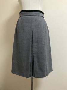  beautiful goods * Indivi A line tuck skirt made in Japan gray 38*2146