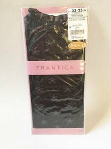 新品　百貨店商品　FRANTICA　クルー丈　ソックス　フラワードット　ブラック　日本製