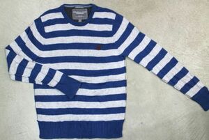 [ old clothes American Eagle out fita- border thin sweater blue ash M]AMERICANEAGLEOUTFITTERS