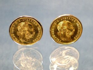  Austria 1da cut gold coin cuffs ( stop gold 18K)No3