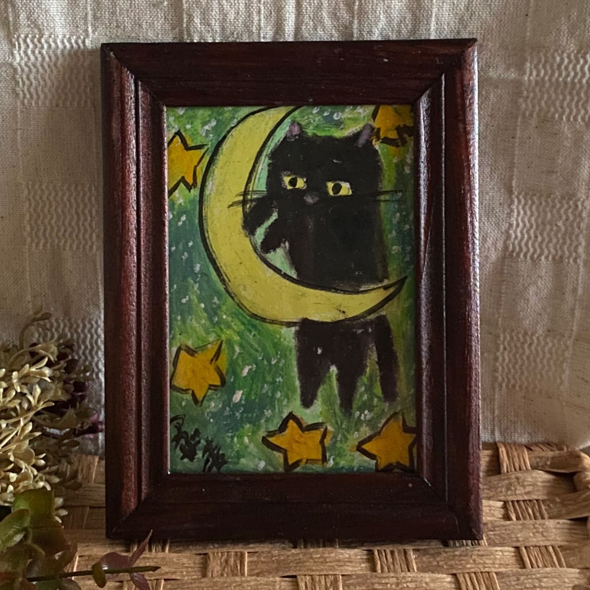 ライトブラウン/ブラック 絵画 。壁掛け絵【神聖なヨーロッパの荘園で