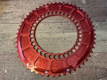 FY369 ローター ROTOR Q-RING AERO 楕円 チェーンリング PCD130 53T 赤 5アーム_画像3