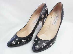  Jimmy Choo JIMMY CHOU lady's pumps size :38 half black studs leather superior article 