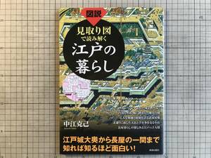 『図説 見取り図で読み解く 江戸の暮らし』中江克己 青春出版社 2007年刊 ※町並み・江戸城・将軍・武家屋敷・武士・商家・町屋 他 07648