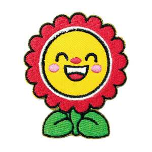 アイロンワッペン Flower フラワー 花 植物 キャラクター かわいい デザイン 簡単貼り付け アップリケ 刺繍 裁縫