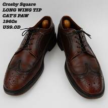 Crosby Square LONG WING TIP SHOES CAT'S PAW 1960s US9.0D Vintage クロスビースクエア ロングウィングチップ キャッツポゥ ヴィンテージ_画像1