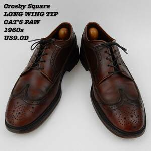 Crosby Square LONG WING TIP SHOES CAT'S PAW 1960s US9.0D Vintage クロスビースクエア ロングウィングチップ キャッツポゥ ヴィンテージ