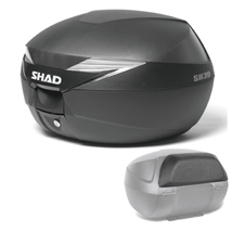 SHAD(シャッド) 【セット売り】SH39 トップケース 無塗装ブラック バックレスト セット_画像2