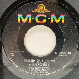 【美メロソフトロック】USオリジナル 7インチ COWSILLS In Need Of A Friend / Mister Flynn ('68 MGM) カウシルズ／友達になろう 45RPM.