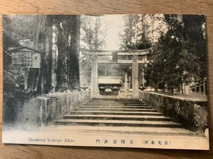 PP-8218 ■送料無料■ 栃木県 日光 東照宮表門 鳥居 扁額 神社 寺 宗教 景色 風景 レトロ ●剥離有 絵葉書 エンタイア 写真 古写真/くNAら