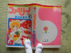 マンガ本no.51　フラワーコミックス　ファミリー！3　渡辺多恵子　小学館　コミック　昭和レトロ　少女少年漫画