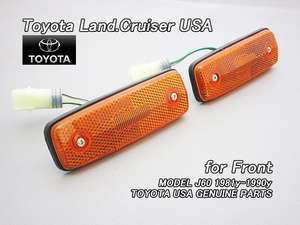 ランクルJ60/TOYOTA/トヨタLAND-CRUISER純正USサイドマーカーAssyフロント左右/USDM北米仕様ランドクルーザーUSAオレンジ色コーナーランプ