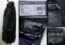 21AW PRADA プラダ ファー トライアングル 三角プレート コート 36 黒 b5955_画像7