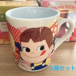 レトロ　不二家　ペコちゃん　マグカップ　3点セット　非売品　新品未使用　箱付き