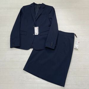  new goods Uniqlo UNIQLO lady's skirt suit setup suit lik route .. business navy stripe pattern size M unused 