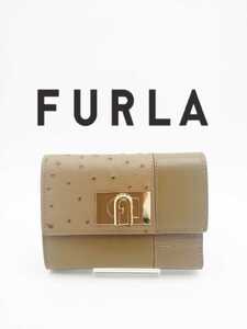 [ new goods ]FURLA Furla 3. folding purse khaki Brown 