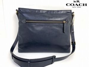 美品★ コーチ メンズ COACH レザー ジップトップ クロスボディ ショルダー バッグ ★ブティックモデル