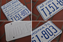 送料込み 前後セット中古実物本物 アメ車ライセンスプレートVIRGINIA WH/BUナンバー１台分２枚cartags_画像6