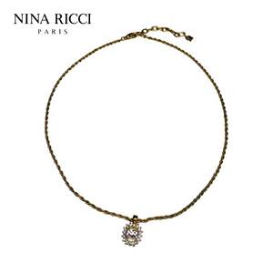 NINA RICCI Nina Ricci necklace pendant accessory rhinestone attaching NR Mark lady's 