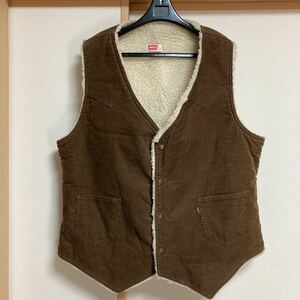 【美品】70's Levi's リーバイス 60606 コーデュロイボアベスト ブラウン Lサイズ MADE IN USA ヴィンテージ 裏ボア