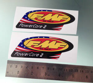 海外　限定品　送料込み　FMF PowerCore Decal Sticker ヘルメット ステッカー シール デカール 120mm x 50mm 2枚セット