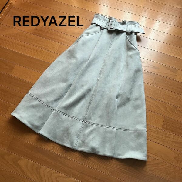 redyazel/配色スエード変形フレアスカート