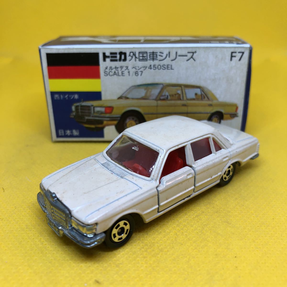 有名ブランド TOMY トミカ 1 67 F7 メルセデスベンツ450SEL 赤 日本製
