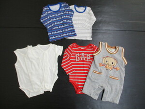 [ bargain ]*80 size baby clothes 6 point set * baby head office /GAP/ west pine shop rompers / inner 