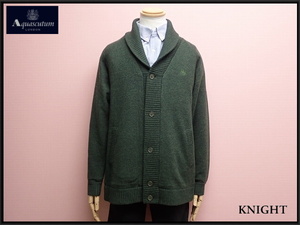 Aquascutum ショールカラー 中綿カーディガン・M□アクアスキュータム/ニットジャケット/@B2/22*12*2-17