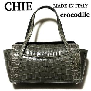 CHIE クロコダイル ハンドバッグ/チエ/ロイヤルチエ CROCODILE/本ワニ革 伊製 ※ストラップ欠品