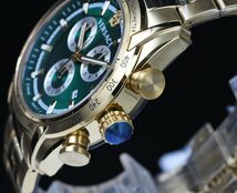 最後1本 新品1円 豪華ヴェルサーチ黄金VERSACE スイス製クロノグラフ 50m防水 激レア日本未発売 高級イタリアブランド本物 ジャンニ メンズ_画像5