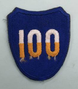 実物 WW2 米陸軍 第100歩兵師団 肩章 US ARMY 100TH INFANTRY DIVISION SHOULDER PATCHE エッジカット 2