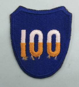 実物 WW2 米陸軍 第100歩兵師団 肩章 US ARMY 100TH INFANTRY DIVISION SHOULDER PATCHE エッジカット