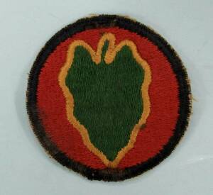 実物 WW2 US ARMY 24TH INFANTRY DIVISION PATCH 第24歩兵師団 (アメリカ）肩章