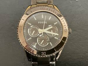  battery replaced * Fossil FOSSIL ES3021 chronograph lady's quartz wristwatch * Brown *X22311