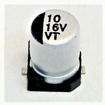 電解コンデンサ 16v 10μF (SMD) 105°C 1個（16v 10uf）