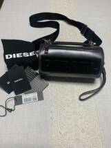 DIESELバッグ★珍しい円形デザイン★メタリックボルドー&グレー_画像1