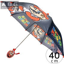 子ども傘 傘 キッズ 子供用 40cm スーパーマリオ マリオ ブラック_画像1