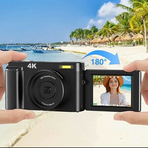 [kospa strongest ]4K digital camera compact digital camera 4800 ten thousand pixels 16 times zoom webcam function 52mmHDMI output beautiful face filter preliminary battery 