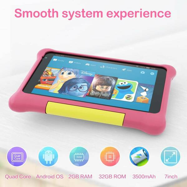 ★お子様の動画・学習用に★子供用タブレット キッズ iPad Android 10IPSスクリーン 2GB RAM/32GB ROM Wi-Fi GPS付 オンライン授業 ピンク