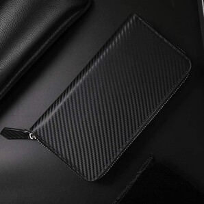 皮は一切使用していません!地球にやさしいカーボンレザー◆ヴィーガン メンズ 長財布 大容量 ビジネス 紳士 サイフ 小銭入れネイビーブルー