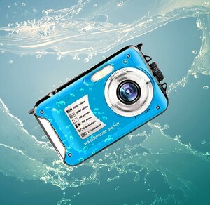 [2022 newest ] for children camera man girl Kids camera digital camera digital camera toy camera waterproof full HD 1080P underwater photographing 16 times blue 