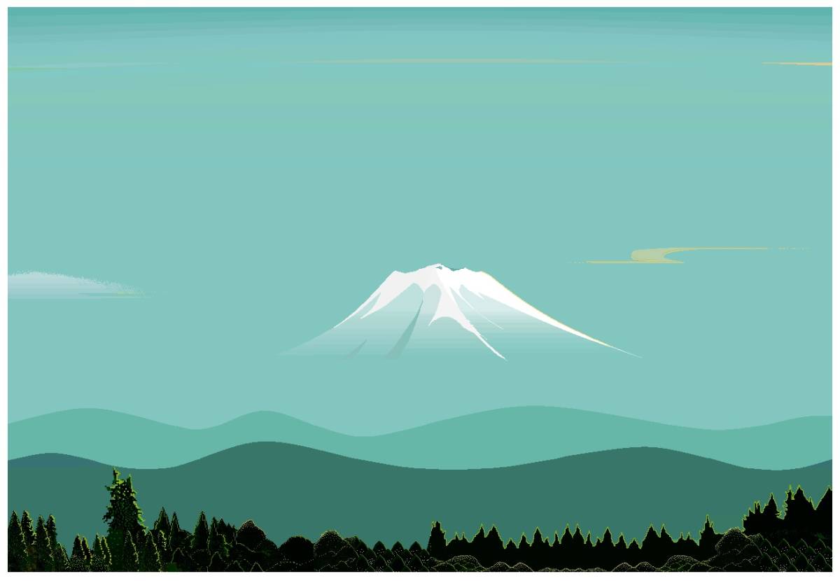~جبل. فوجي في أواخر الخريف~, تلوين, طلاء زيتي, طبيعة, رسم مناظر طبيعية
