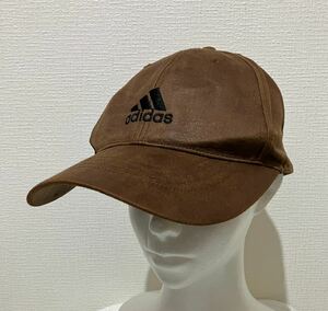 【美品】adidas アディダス 合皮キャップ ポリウレタン樹脂コーティング フリーサイズ