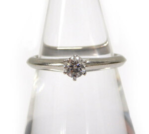 TIFFANY&Co. ティファニー ダイヤモンドプラチナリング 指輪 FB2223 Pt950 0.21ct ブリリアントカット 10号 #10 ケース付き