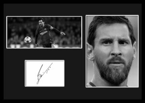 10種類!Lionel Messi/リオネル・メッシ/サインプリント&証明書付きフレーム/BW/モノクロ/ディスプレイ (10-3W)