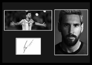 10種類!Lionel Messi/リオネル・メッシ/サインプリント&証明書付きフレーム/BW/モノクロ/ディスプレイ (7-3W)