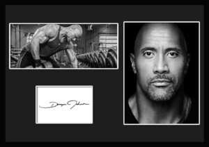 10種類!ドウェイン・ジョンソン/Dwayne Johnson/ロック/Rock/サインプリント&証明書付きフレーム/BW/モノクロ/ディスプレイ(2-3W)