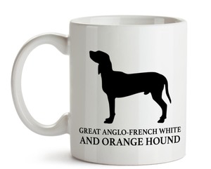大人気《愛犬マグカップ/Dog Mugcup》【Anglo-French White&Orange Hound/グレート アングロ フレンチ ホワイト アンド オレンジ】イヌ-214