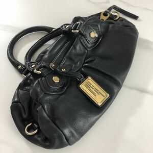 Marc jacobs regular goods handbag tote bag shoulder bag black fine quality original leather 